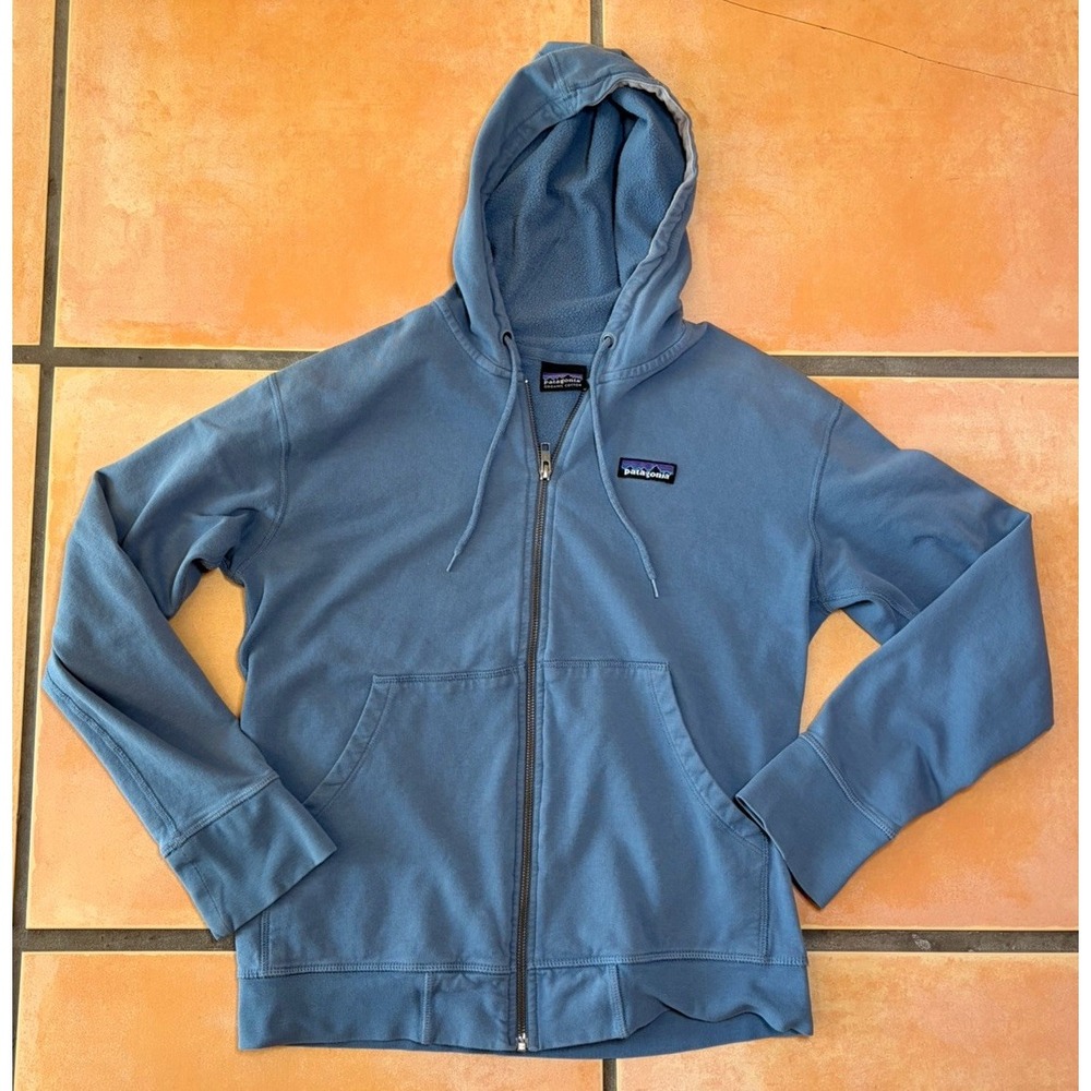 Patagonia Mens P-6 Label Uprisal Hoodie Navy Blue Organic Cotton Size Large